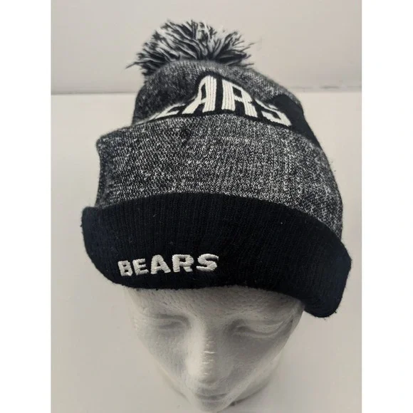 Chicago Bears New Era Knitβ Beanie Hat Blue Orange Pom Pom NFL - Picture 1 of 6
